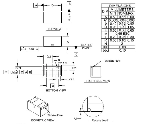 机械图纸 - Semtech RClamp/μClamp TVS二极管